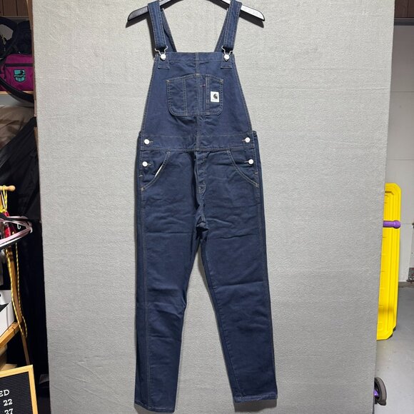 Carhartt WIP Women's Bib Overall Dark Jean Rinsed Size Small NWOT - Picture 1 of 9